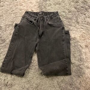 High Rise Black Denim Mom Jeans